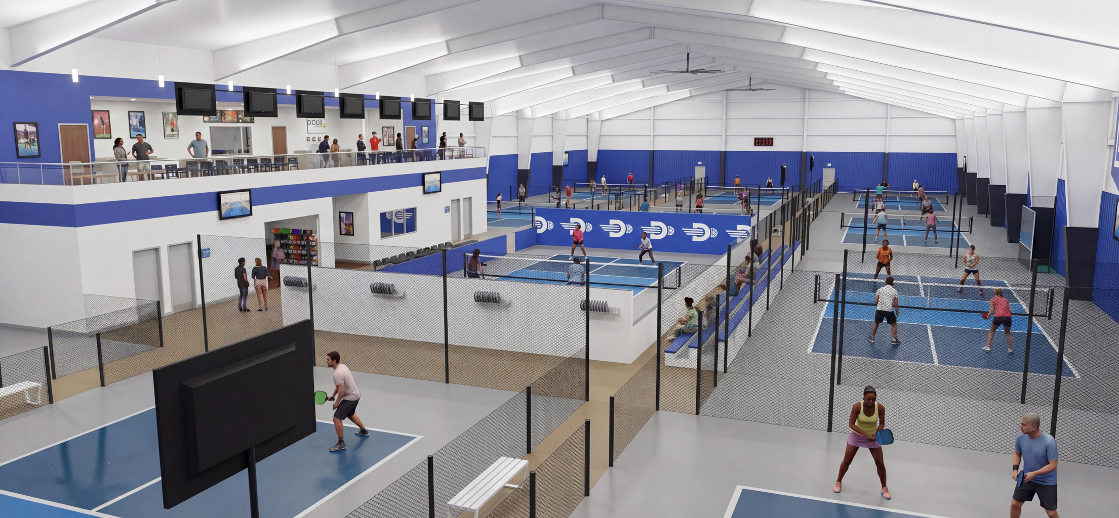 Interior rendering of Dink District courts and lounge