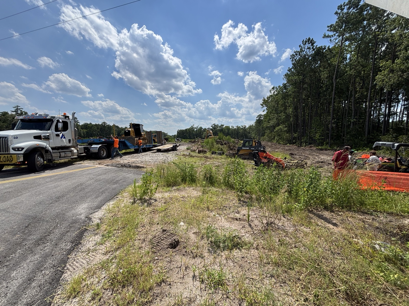 Clearing debris at the construction site