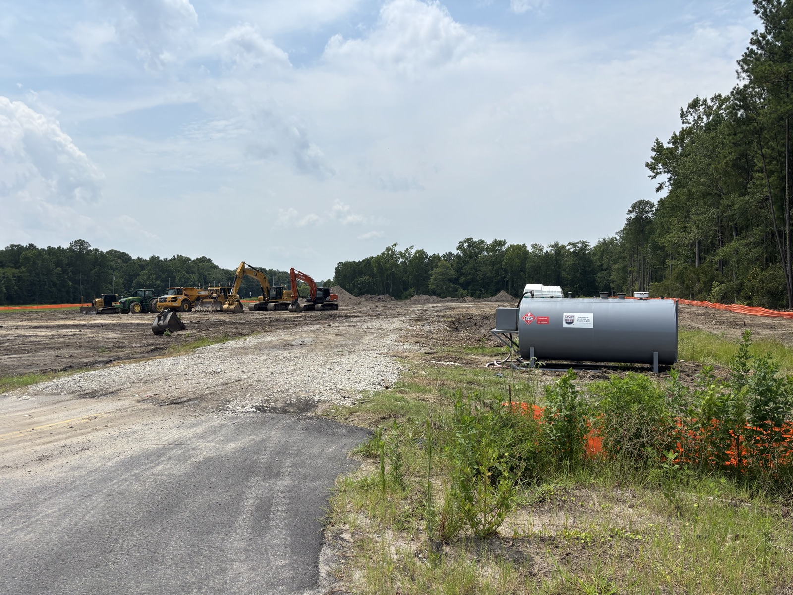 Clearing debris at the construction site