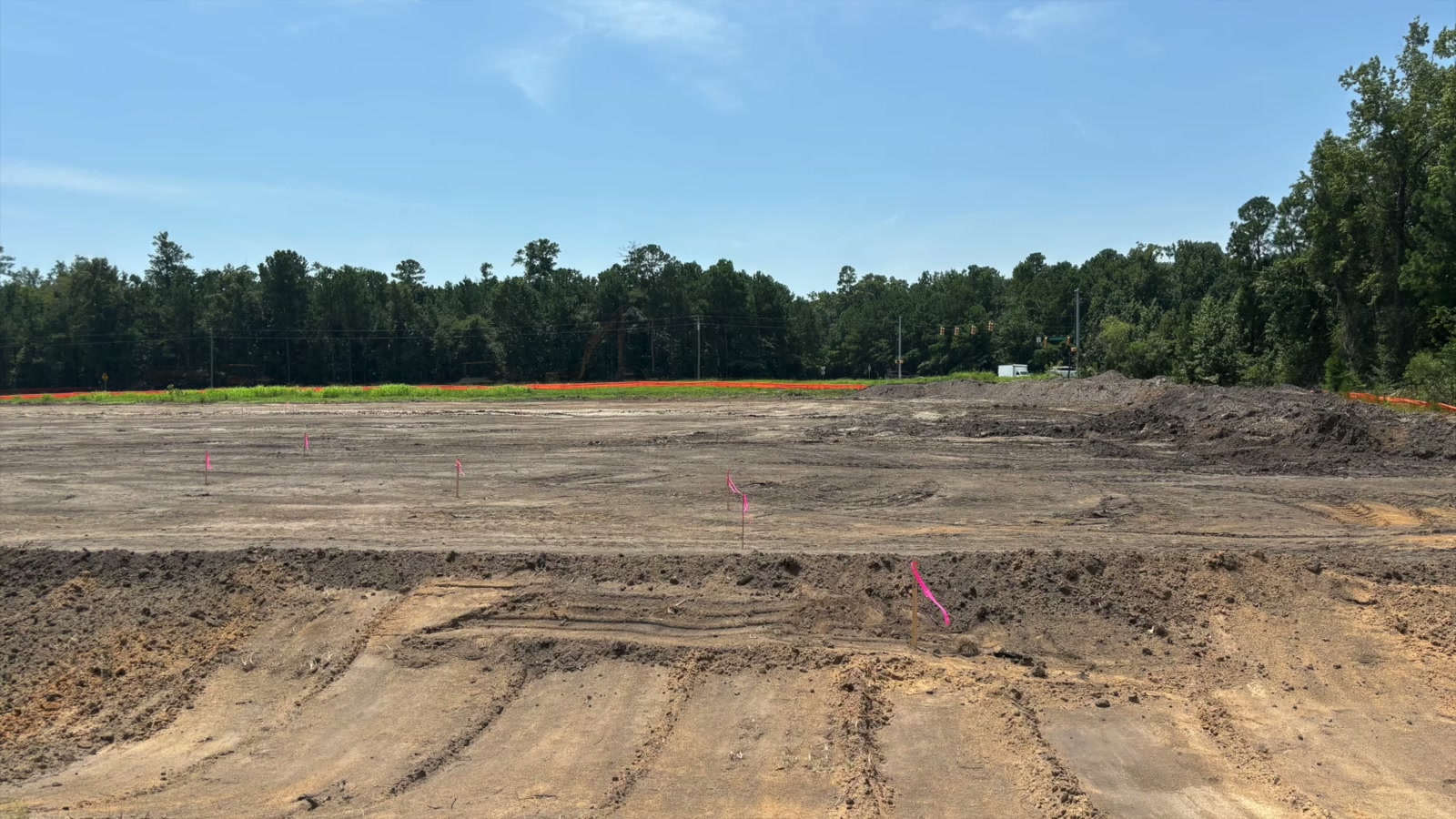 Retention pond at the construction site