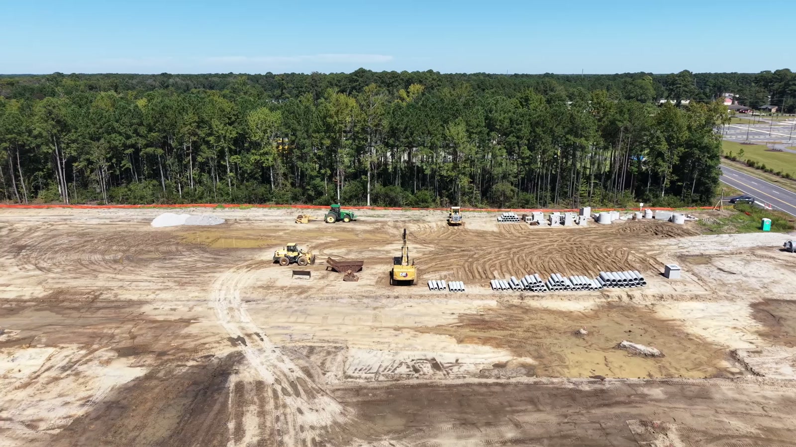 Aerial view of the Dink District construction site
